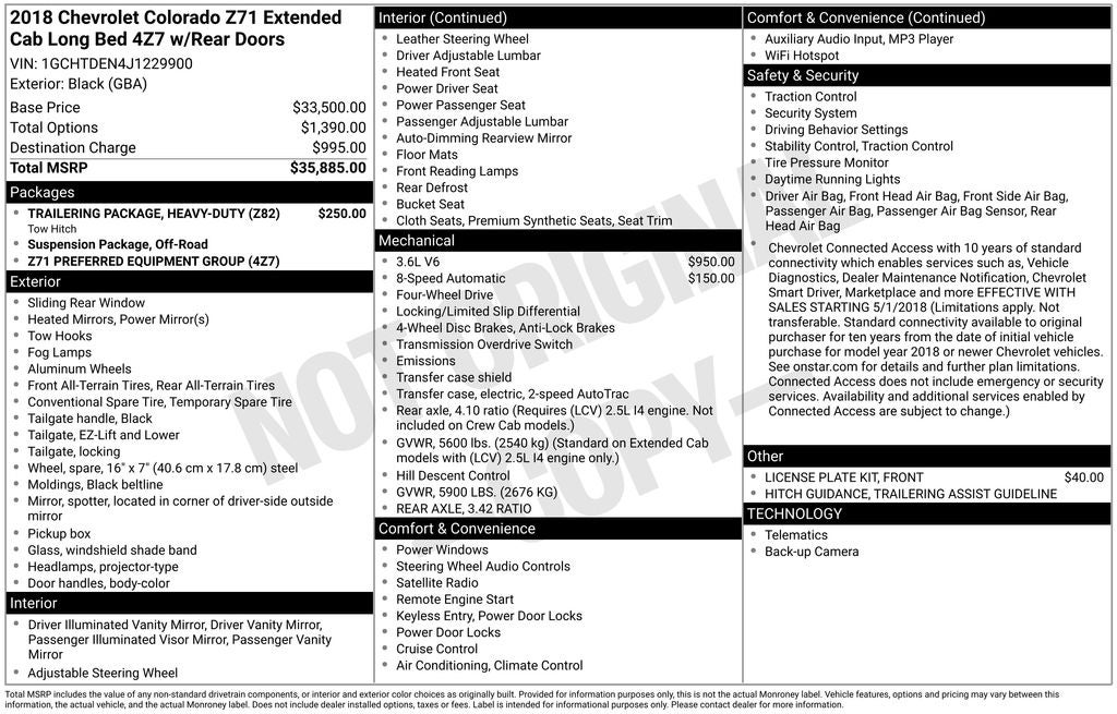 2018 Chevrolet Colorado Z71