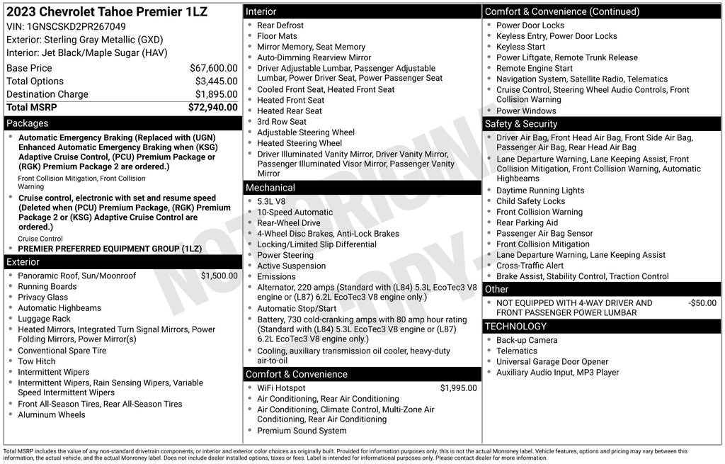 2023 Chevrolet Tahoe Premier