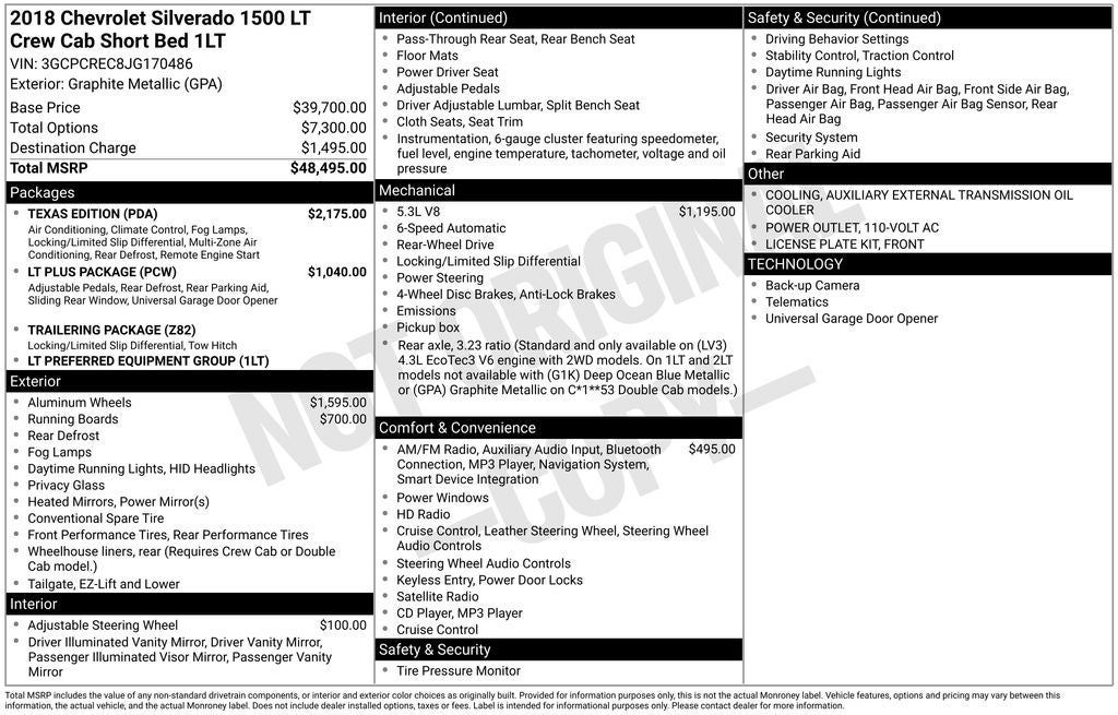2018 Chevrolet Silverado 1500 LT LT1