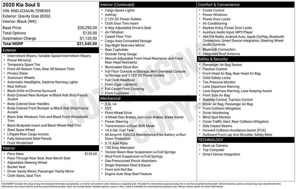 2020 Kia Soul S