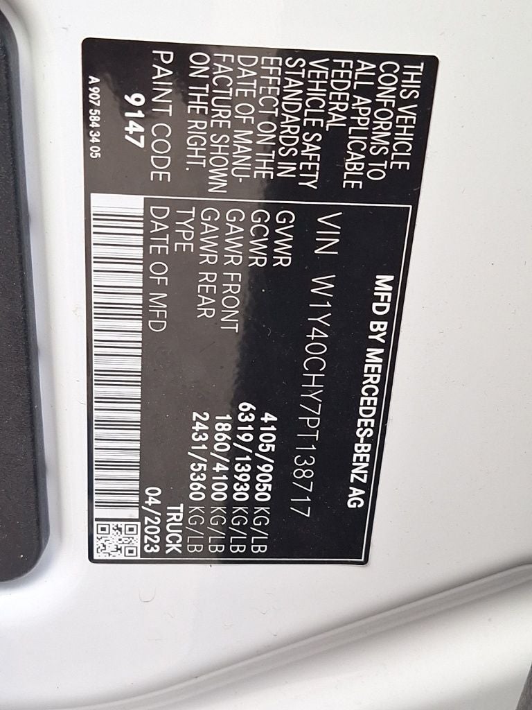 2023 Mercedes-Benz Sprinter 2500 Cargo 170 WB High Roof