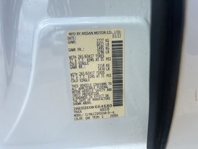 2022 Nissan Frontier SV