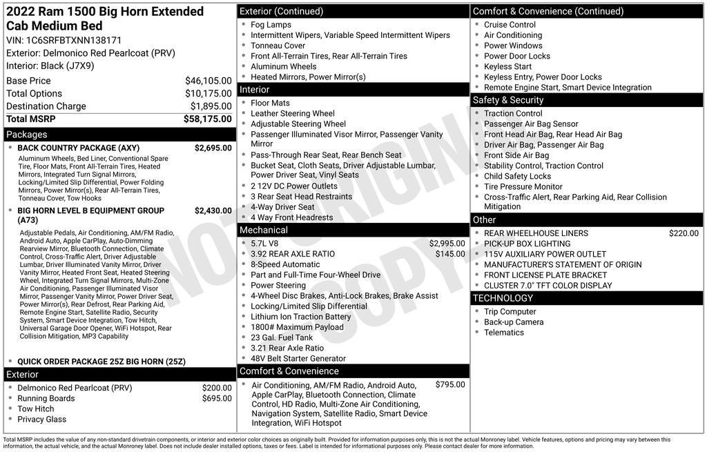 2022 RAM 1500 Big Horn/Lone Star