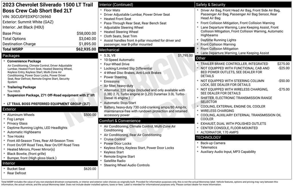 2023 Chevrolet Silverado 1500 LT Trail Boss