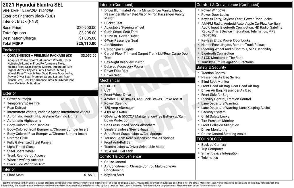 2021 Hyundai Elantra SEL