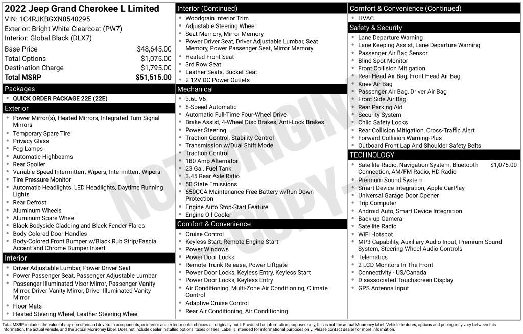 2022 Jeep Grand Cherokee L Limited