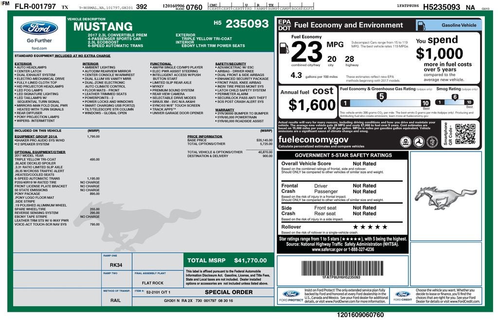 2017 Ford Mustang EcoBoost Premium