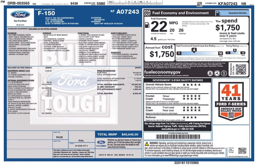 2019 Ford F-150 XL