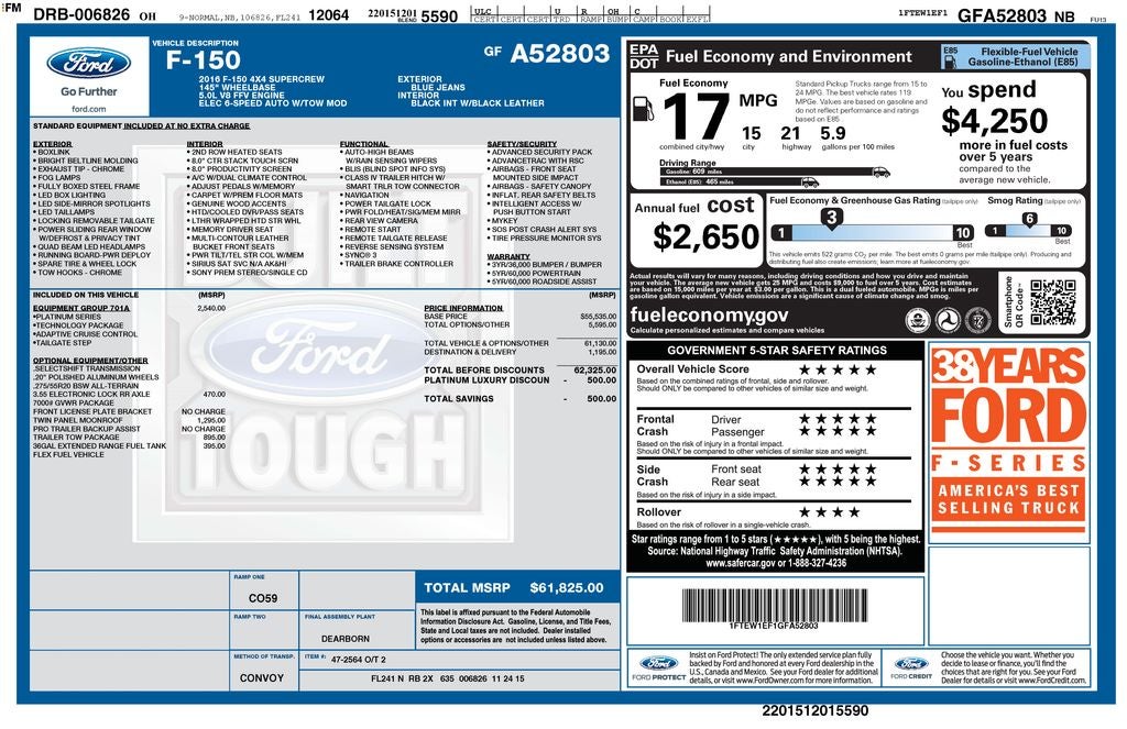 2016 Ford F-150 Platinum