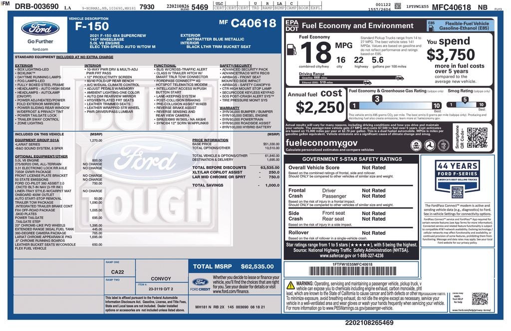 2021 Ford F-150 Lariat