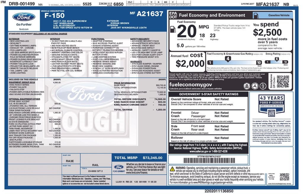 2021 Ford F-150 King Ranch