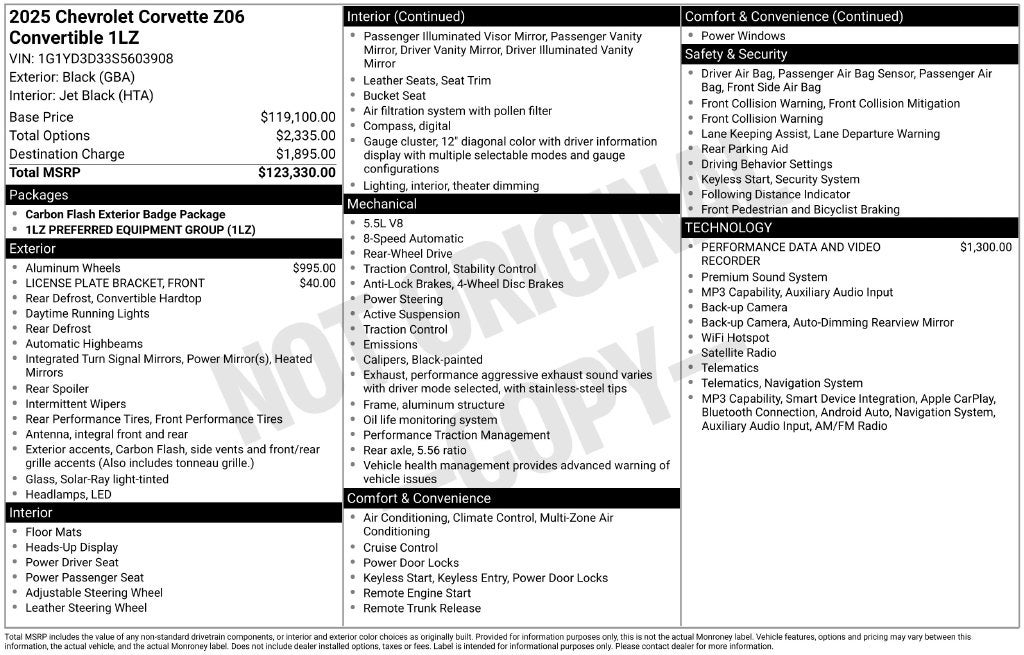 2025 Chevrolet Corvette Z06 1LZ
