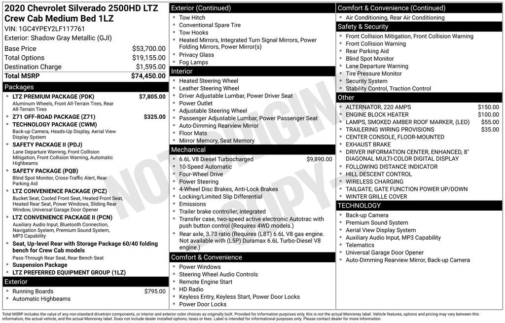 2020 Chevrolet Silverado 2500HD LTZ