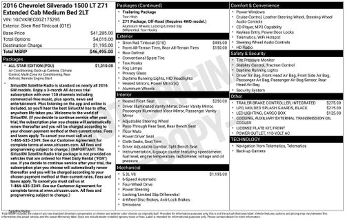 2016 Chevrolet Silverado 1500 LT LT2