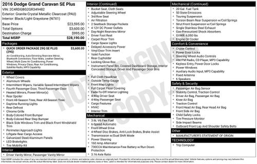 2016 Dodge Grand Caravan SE