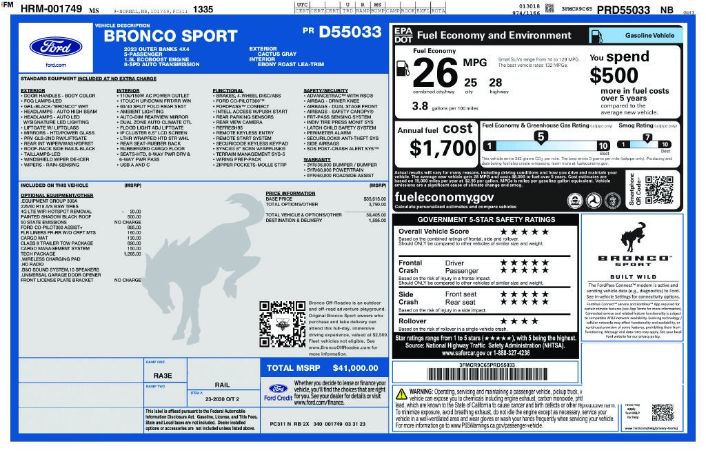 2023 Ford Bronco Sport Outer Banks