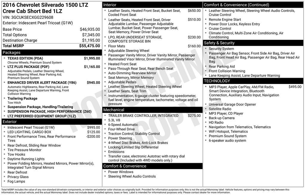 2016 Chevrolet Silverado 1500 LTZ 1LZ