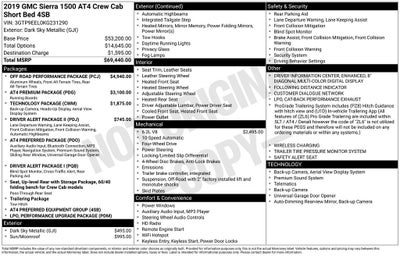 2019 GMC Sierra 1500 AT4