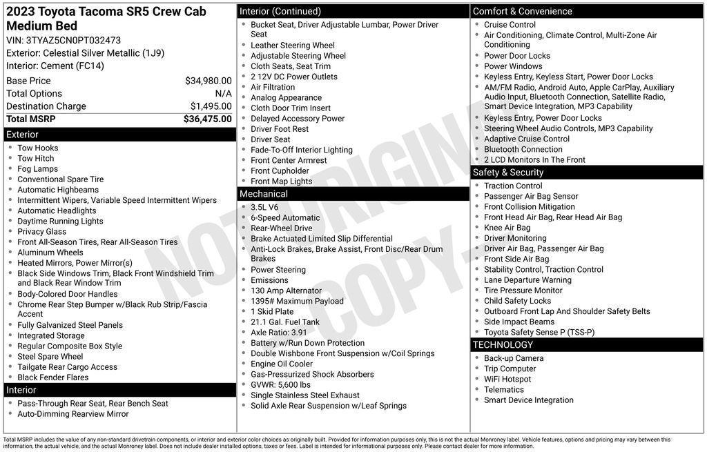 2023 Toyota Tacoma SR5 V6