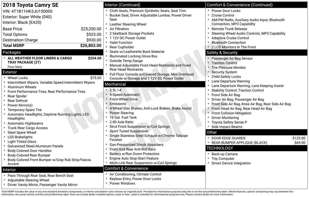 2018 Toyota Camry SE