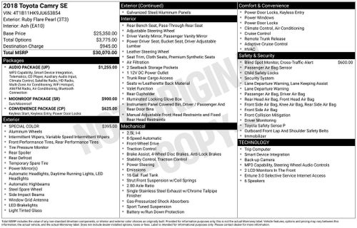 2018 Toyota Camry SE