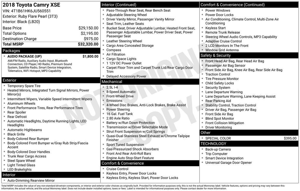 2018 Toyota Camry XSE