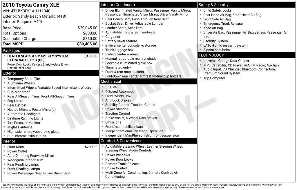 2010 Toyota Camry XLE