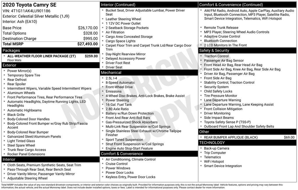 2020 Toyota Camry SE