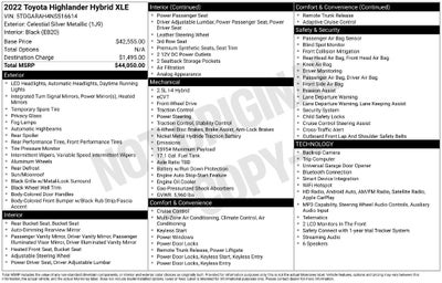 2022 Toyota Highlander Hybrid XLE