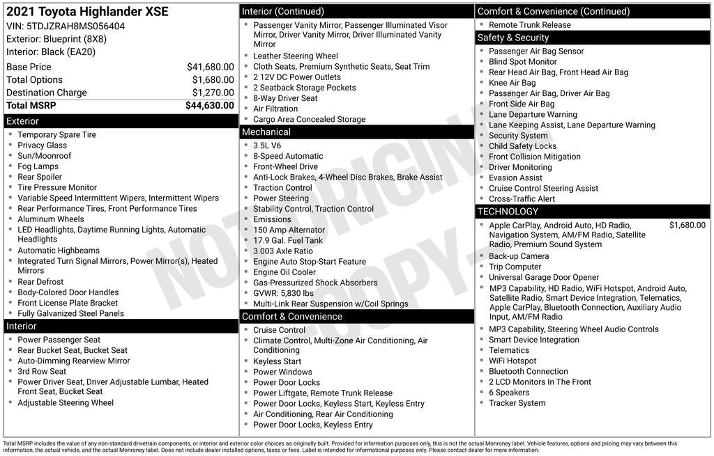 2021 Toyota Highlander XSE