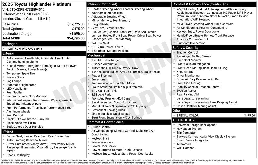2025 Toyota Highlander Base