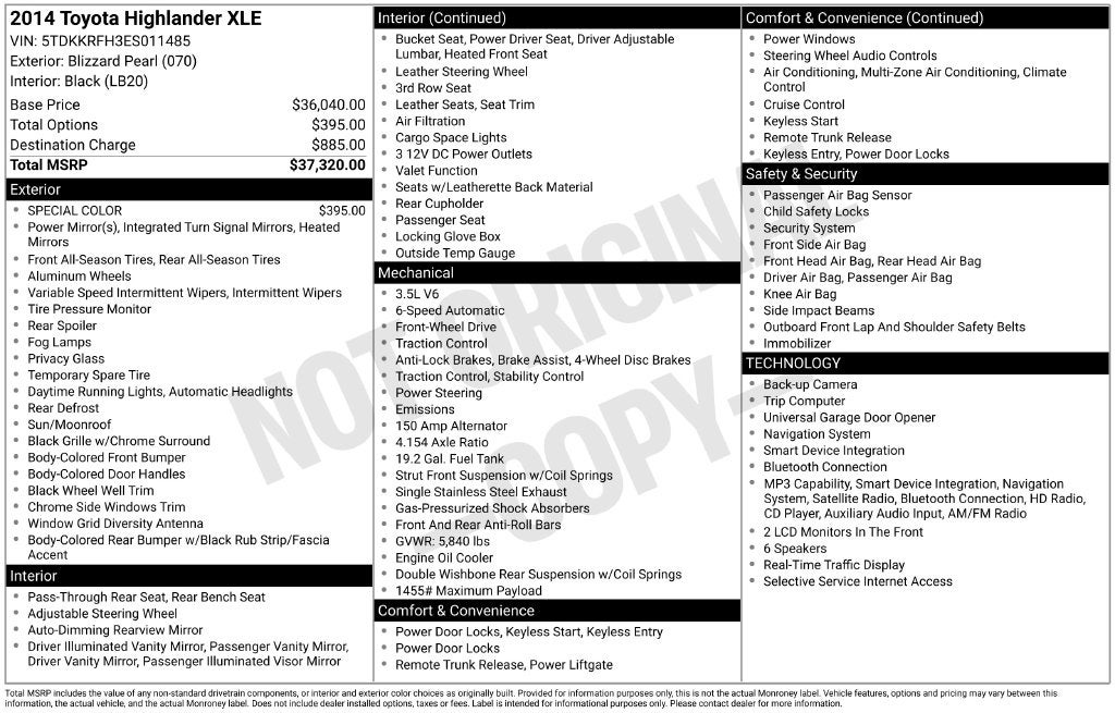 2014 Toyota Highlander XLE V6