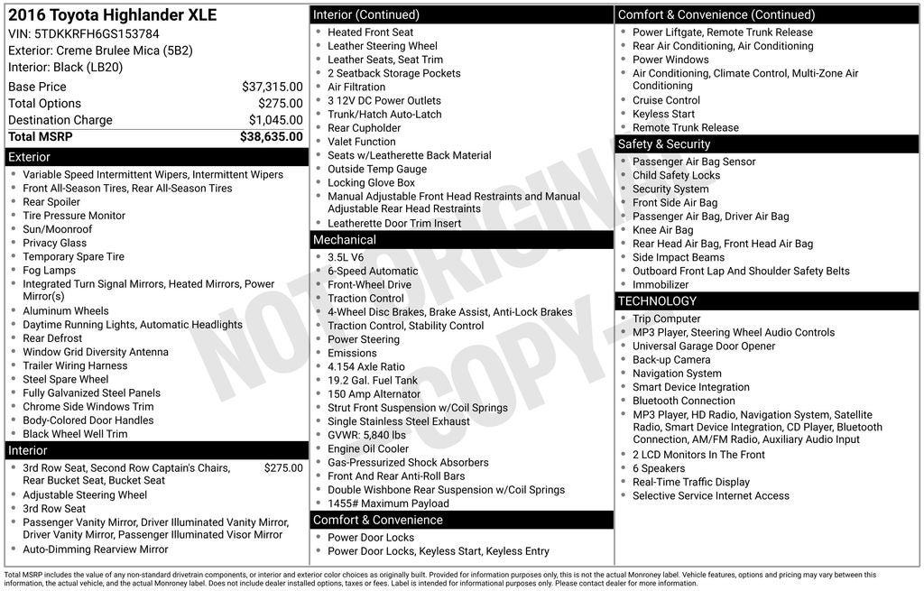 2016 Toyota Highlander XLE V6
