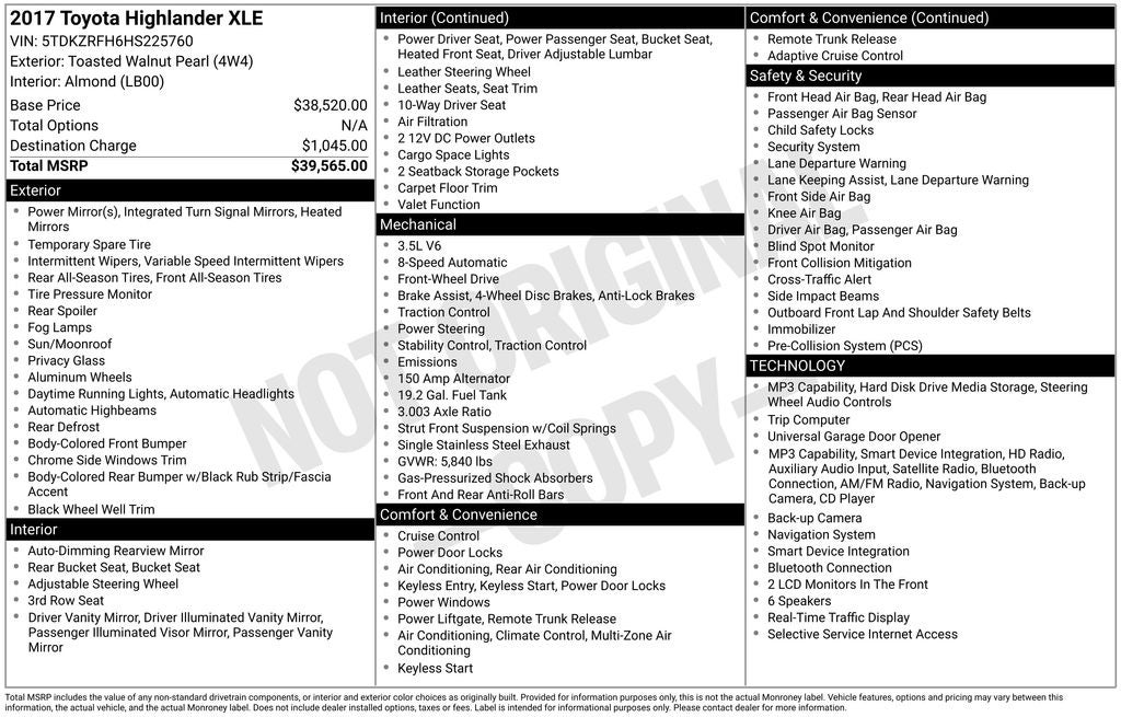 2017 Toyota Highlander Base