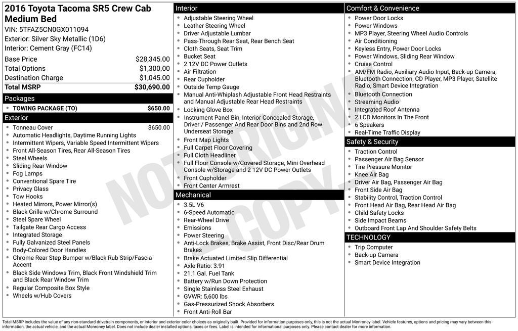 2016 Toyota Tacoma SR5