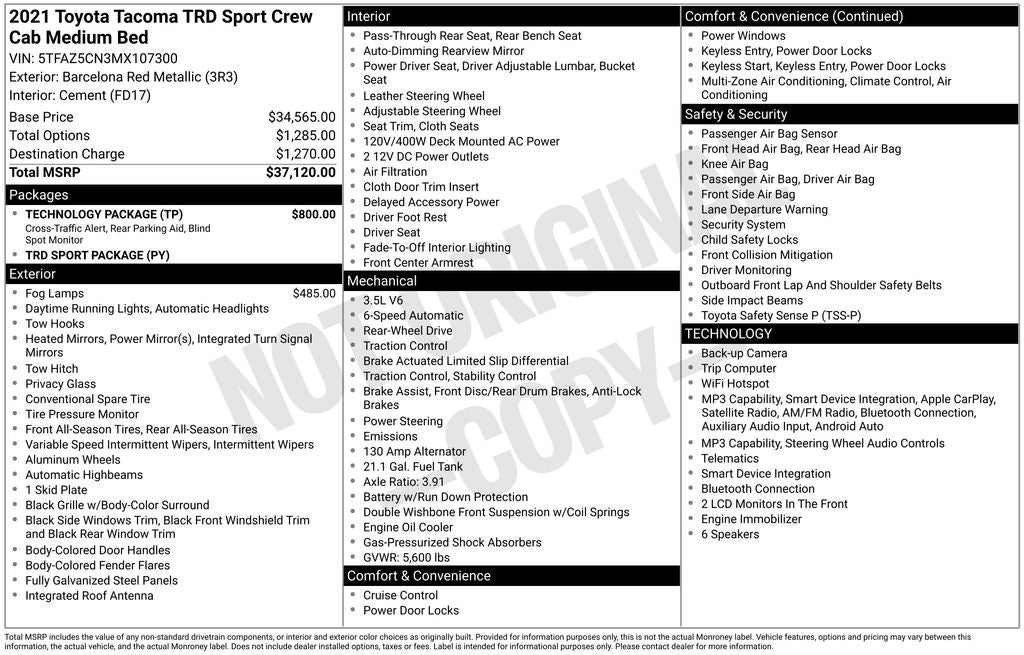 2021 Toyota Tacoma TRD Sport V6