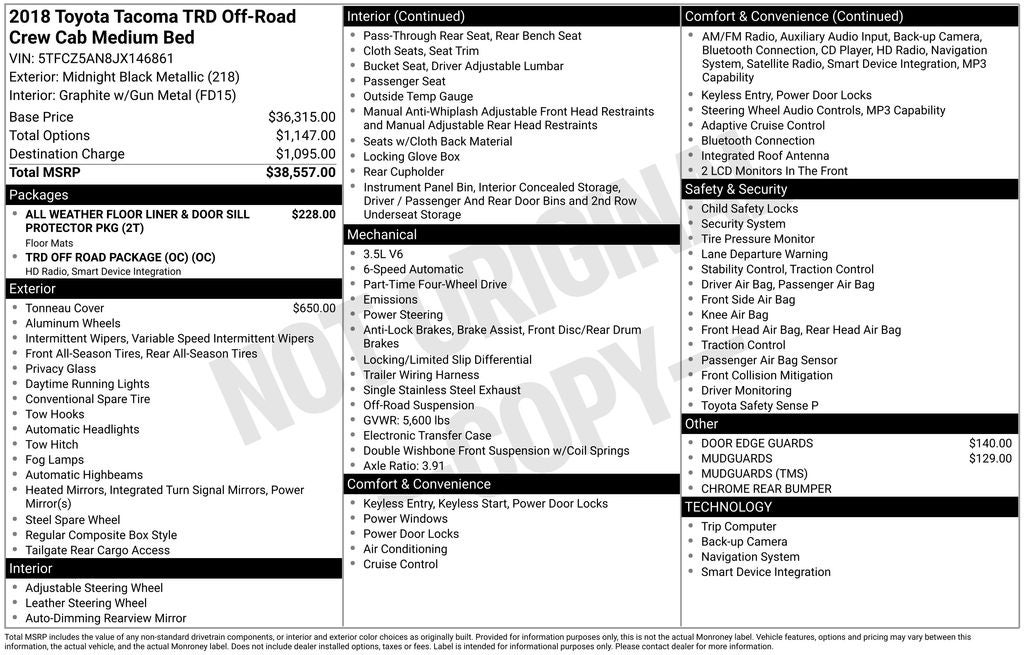 2018 Toyota Tacoma TRD Off-Road V6