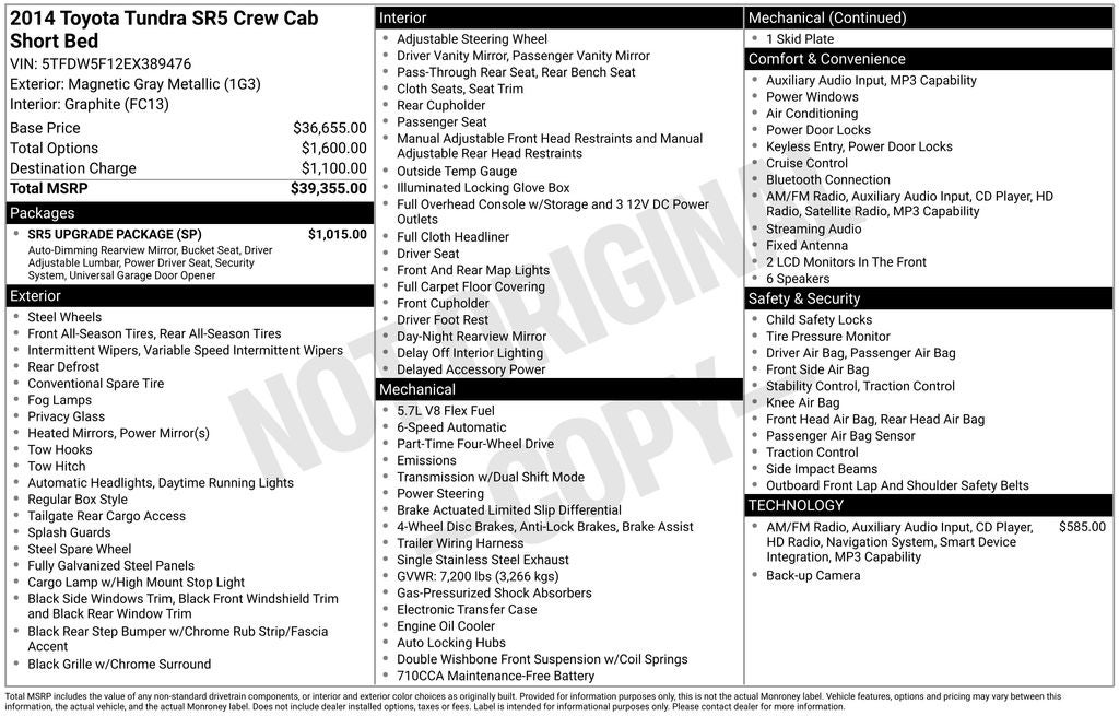2014 Toyota Tundra SR5 CrewMax