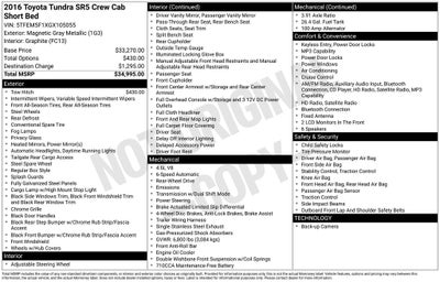 2016 Toyota Tundra SR5 4.6L V8
