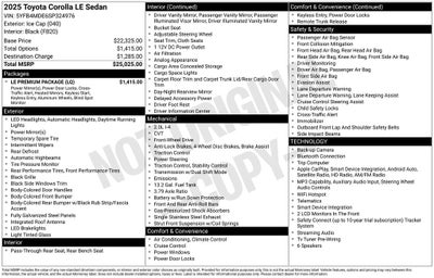 2025 Toyota Corolla LE
