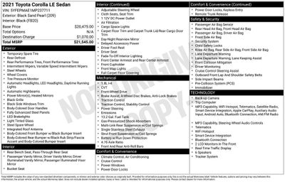 2021 Toyota Corolla LE