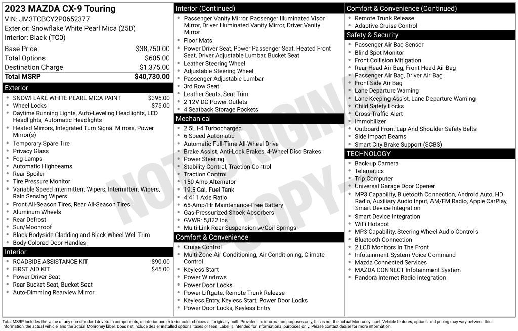 2023 Mazda Mazda CX-9 Touring