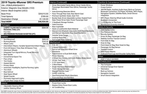 2019 Toyota 4Runner SR5 Premium