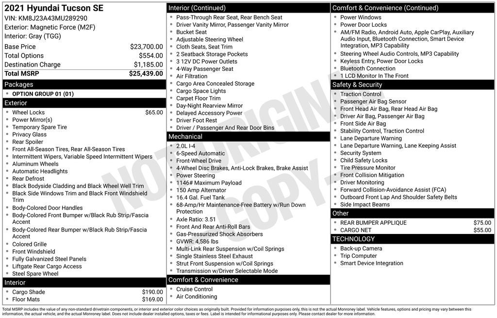 2021 Hyundai Tucson SE