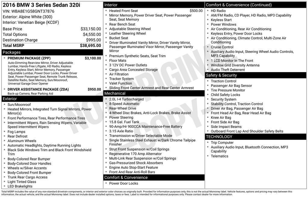 2016 BMW 3 Series 320i