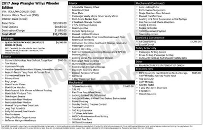 2017 Jeep Wrangler Willys Wheeler 4x4
