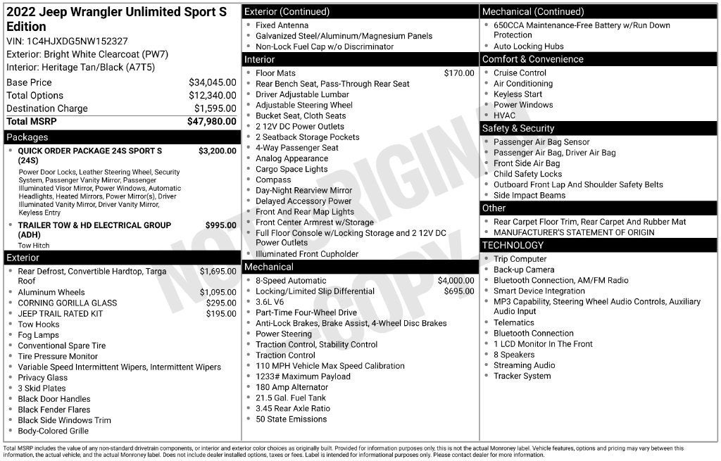 2022 Jeep Wrangler Unlimited Sport S 4x4
