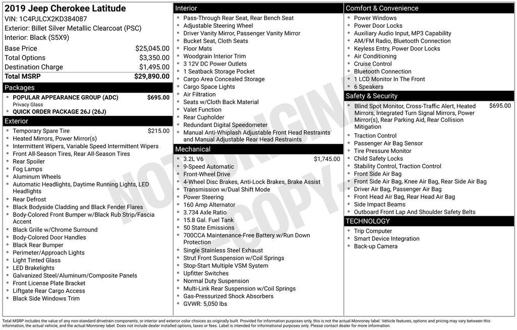 2019 Jeep Cherokee Latitude FWD