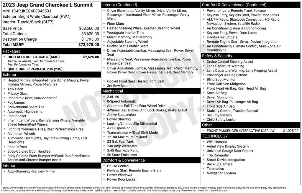 2023 Jeep Grand Cherokee L Summit 4x4