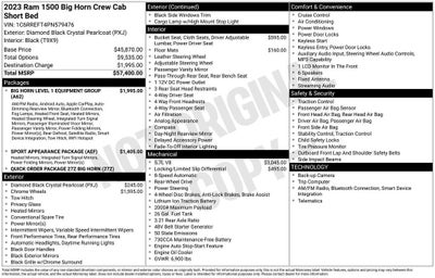 2023 RAM 1500 Big Horn Crew Cab 4x2 5'7" Box